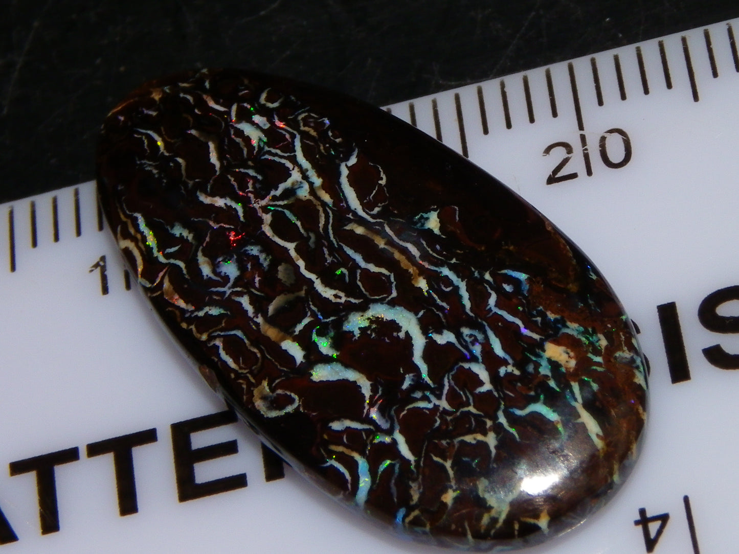 Nice Cut/Polished Koroit Opal Cab 14.8cts Patterns/Fires ironstones Queensland Au