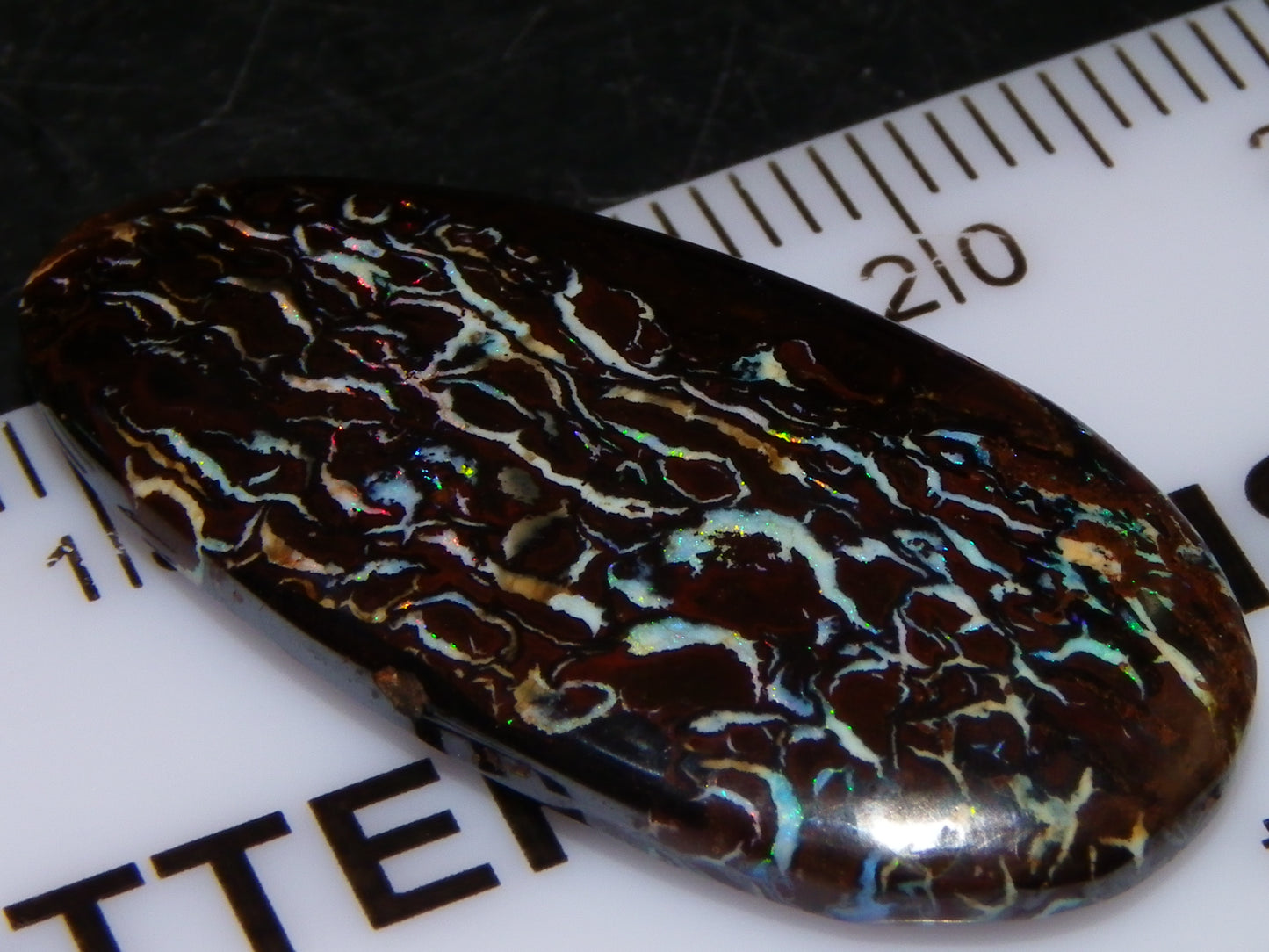 Nice Cut/Polished Koroit Opal Cab 14.8cts Patterns/Fires ironstones Queensland Au