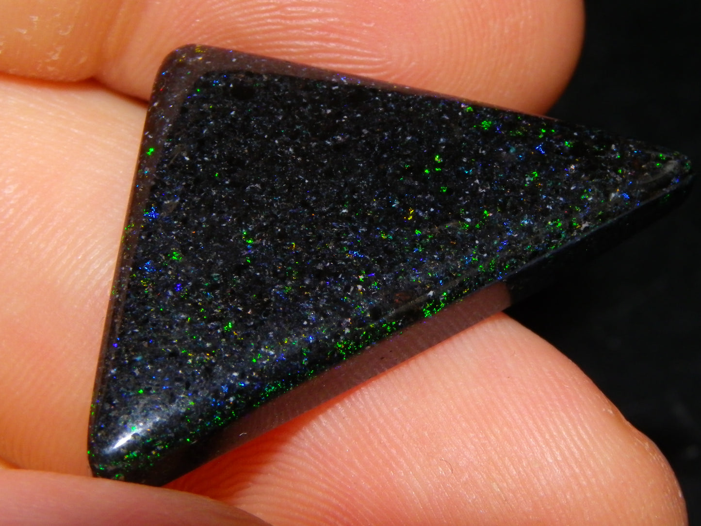 3 Nice Triangle Andamooka Matrix Opal Cabs 68cts Stripes/Fires Green/Blues Au