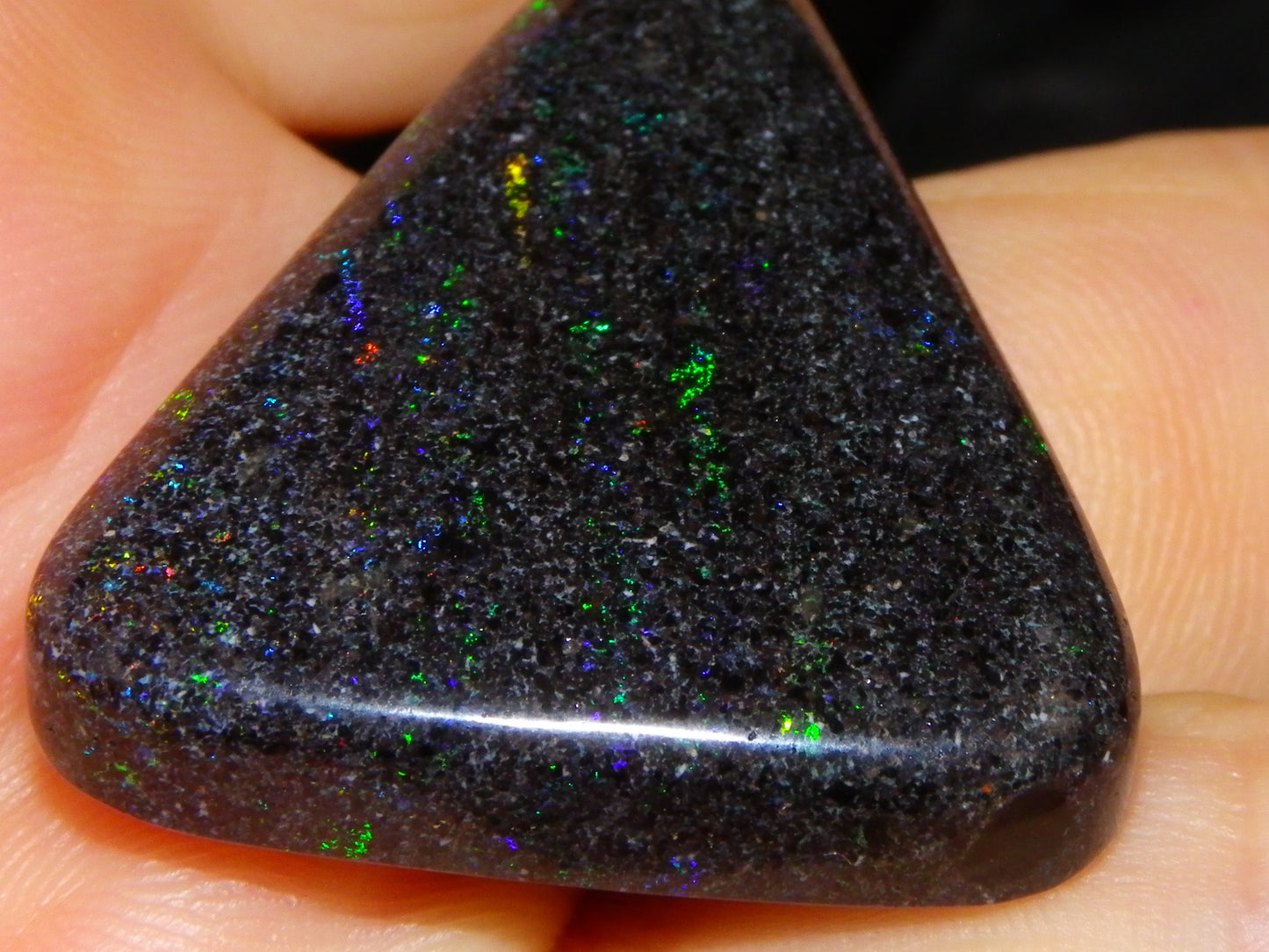 3 Nice Triangle Andamooka Matrix Opal Cabs 68cts Stripes/Fires Green/Blues Au