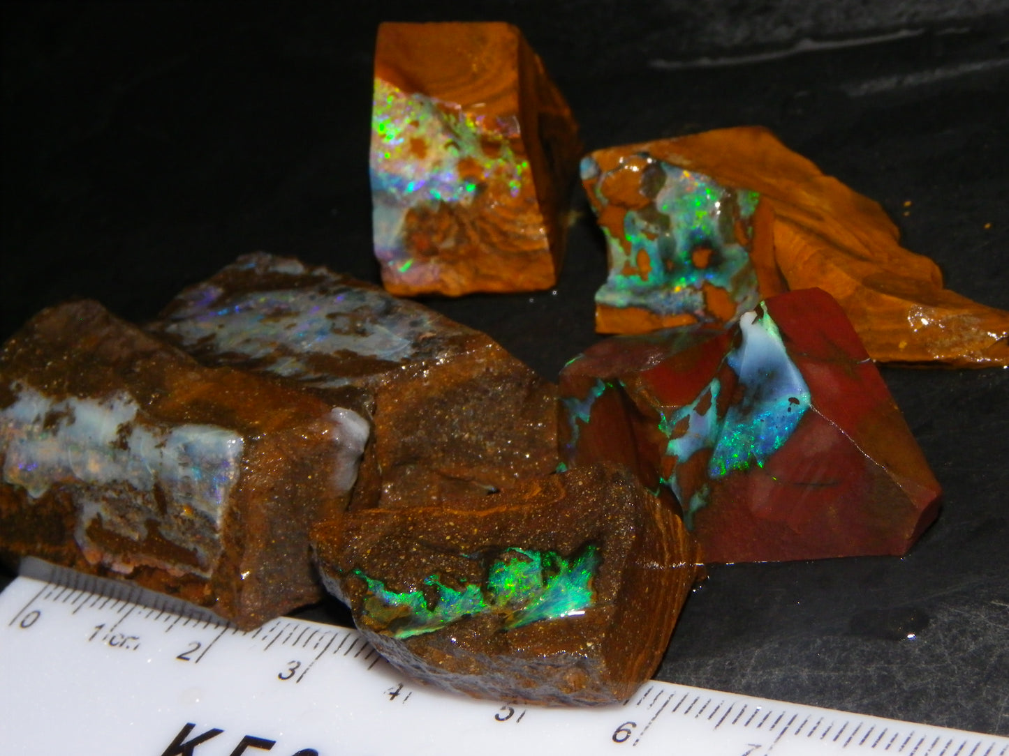 Nice Rough/Sliced/Rubbed Boulder Opal Parcel 350cts Queensland Australia :)