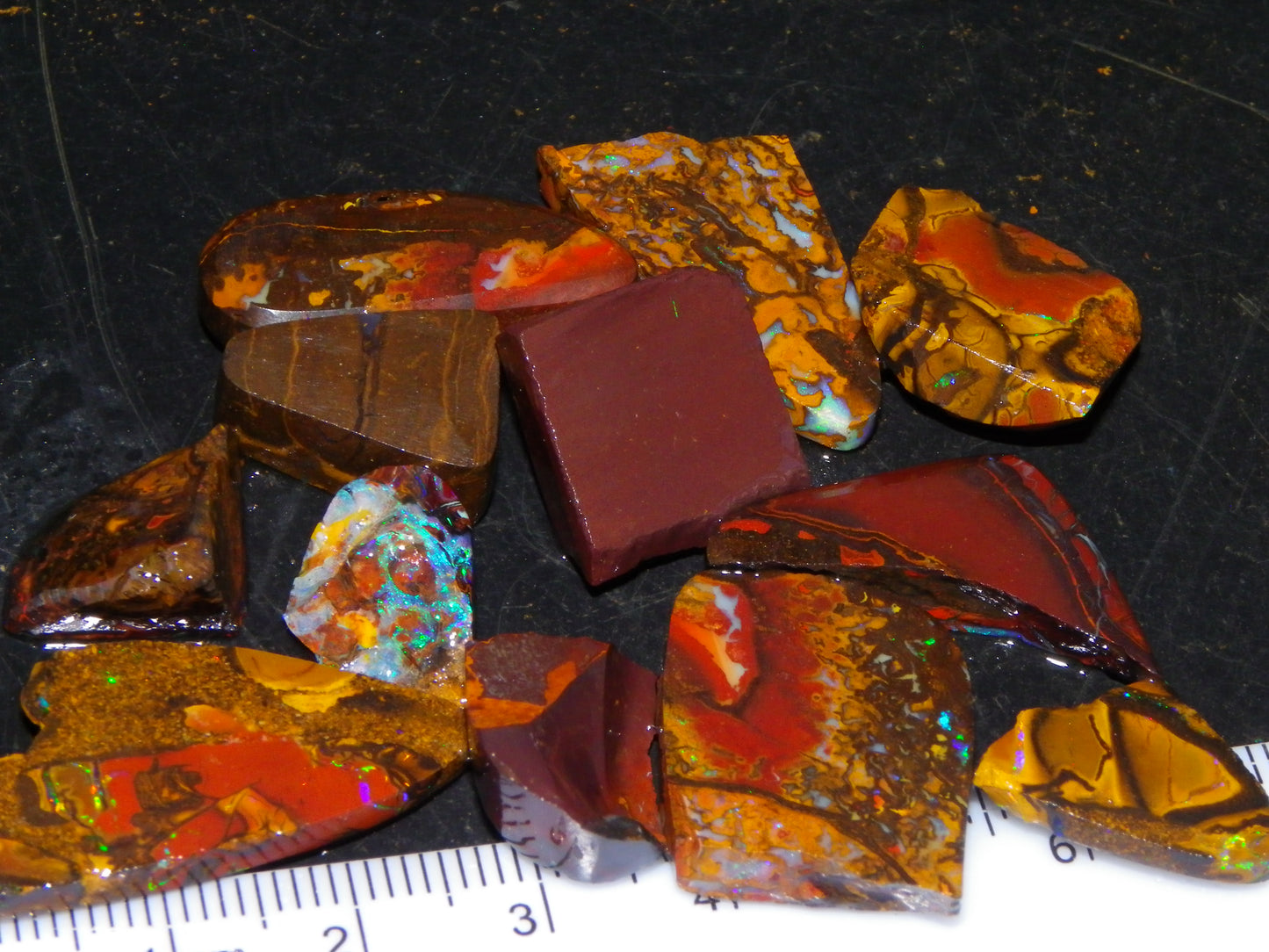 Nice Koroit Opal Rub/Freefom/Rough Parcel 148cts Pattern/Fires/Matrix Australia