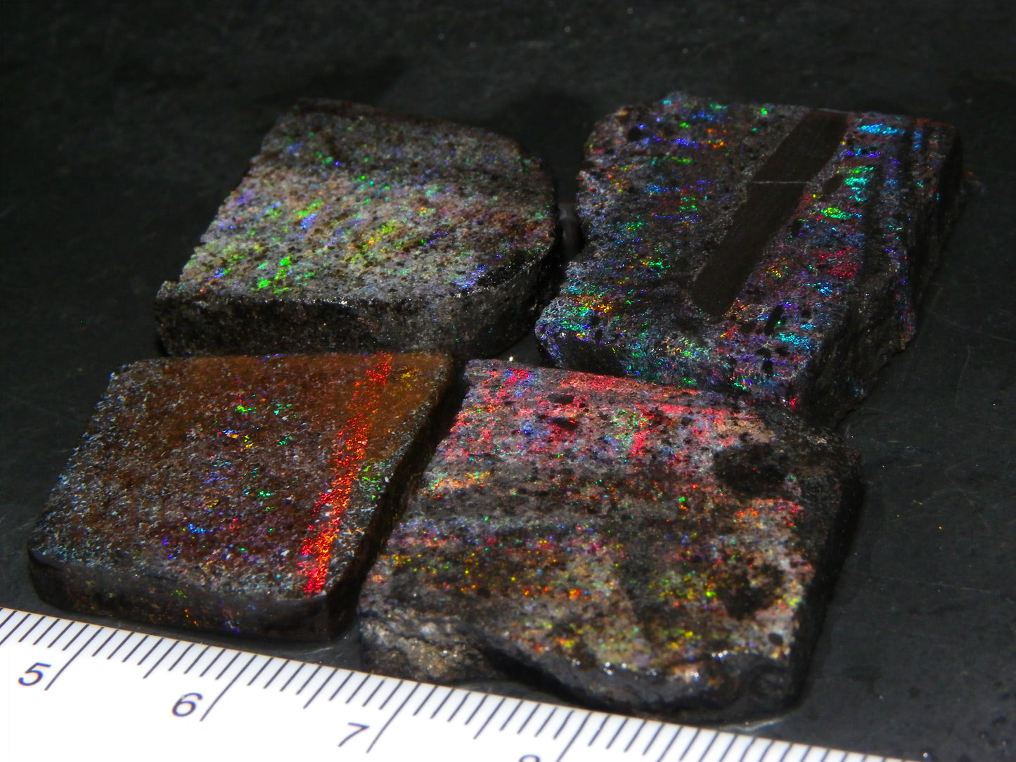 Nice Rough/Sliced/Treated Andamooka Matrix Opal Parcel 117.8cts Multicolours :)