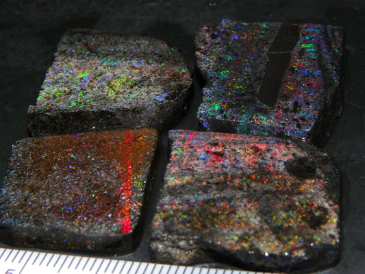 Nice Rough/Sliced/Treated Andamooka Matrix Opal Parcel 117.8cts Multicolours :)