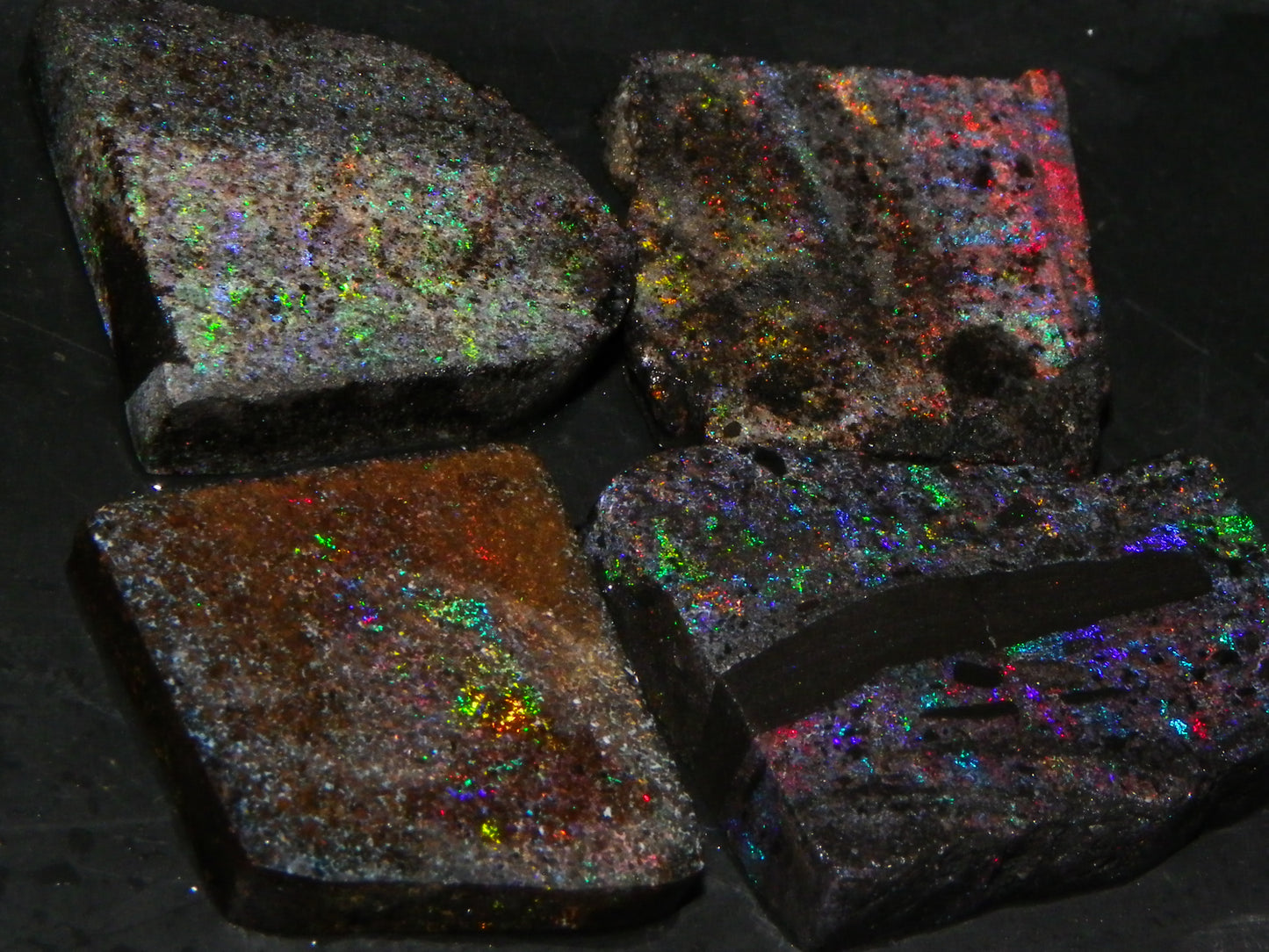 Nice Rough/Sliced/Treated Andamooka Matrix Opal Parcel 117.8cts Multicolours :)