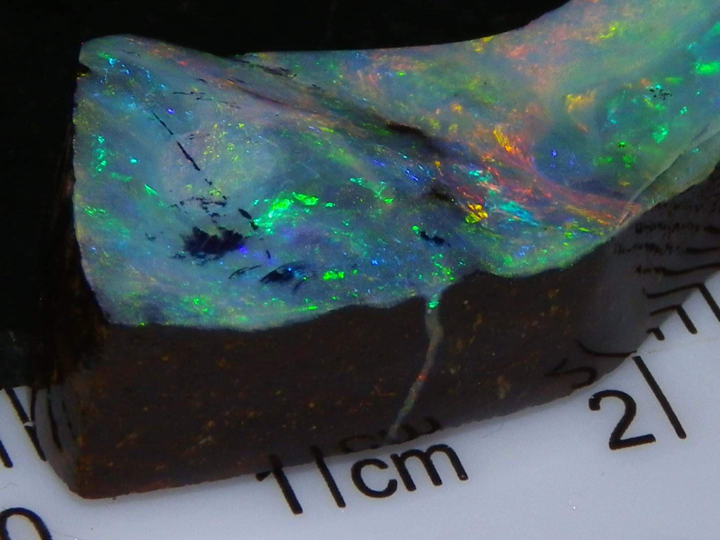 Nice Qld Boulder Opal Rub/Freeform 22.52cts Nice Fires/Multicolours Unusual Shape