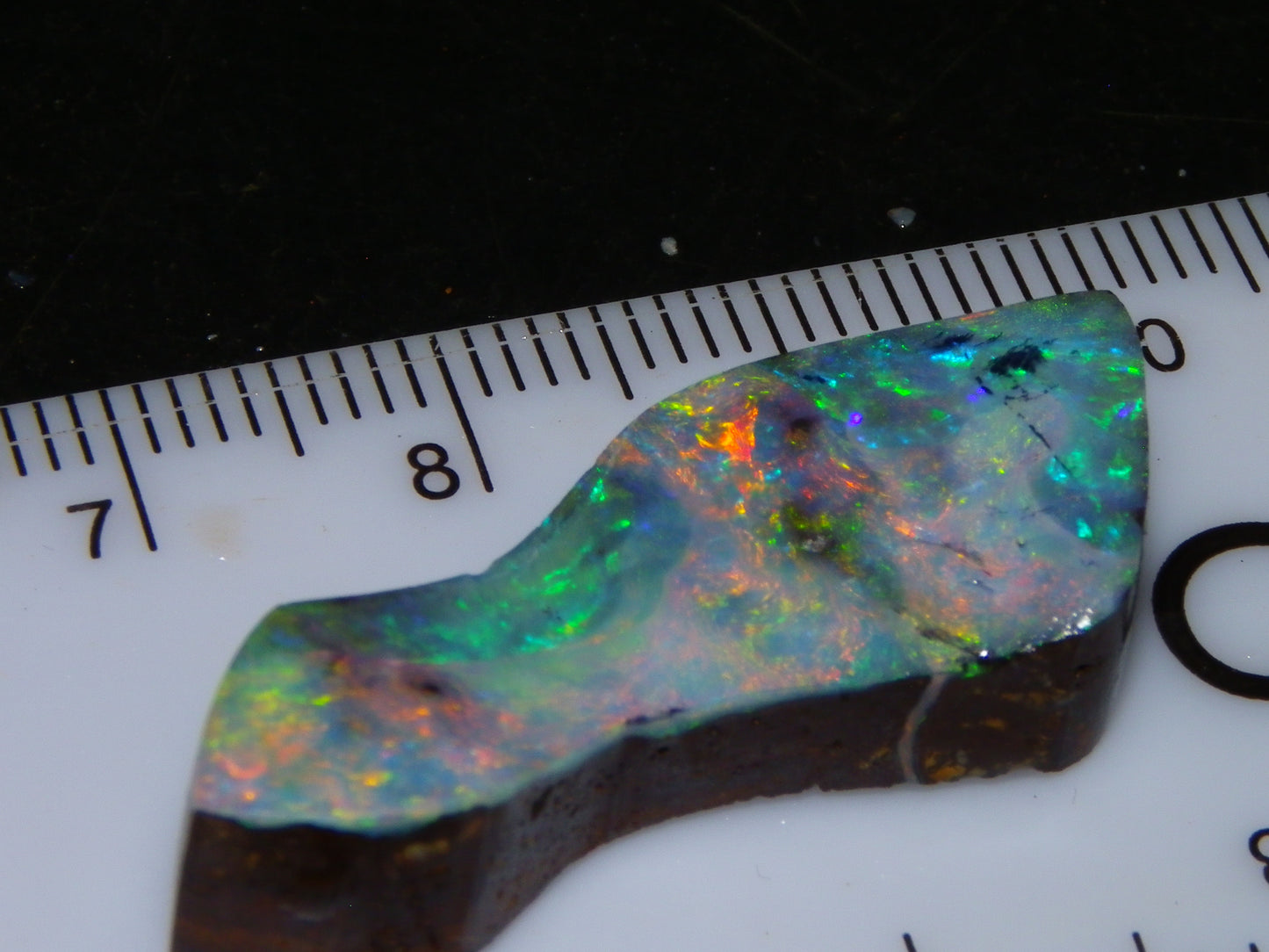 Nice Qld Boulder Opal Rub/Freeform 22.52cts Nice Fires/Multicolours Unusual Shape