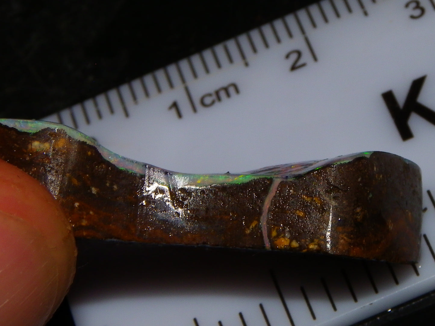 Nice Qld Boulder Opal Rub/Freeform 22.52cts Nice Fires/Multicolours Unusual Shape