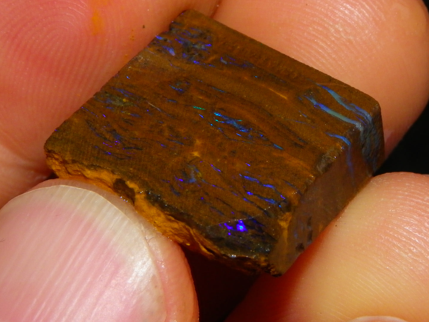 Nice Rough/Sliced Boulder/Matrix Opal Parcel 189.1cts Blue/Purples Veins Qld Au