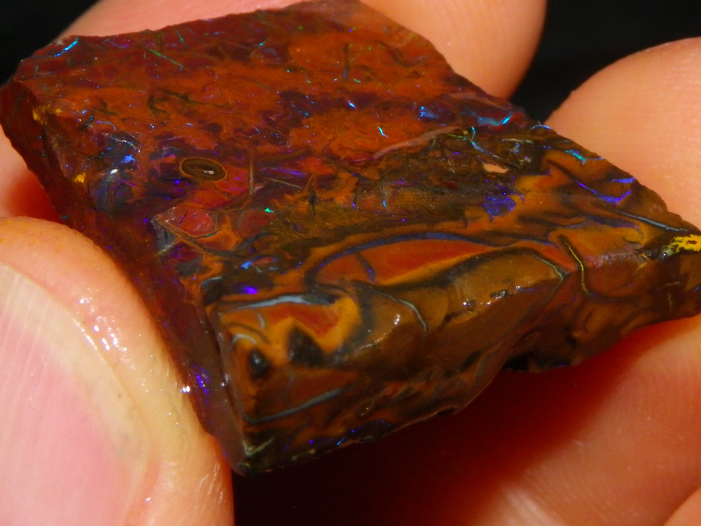 Nice Rough/Sliced Boulder/Matrix Opal Parcel 189.1cts Blue/Purples Veins Qld Au