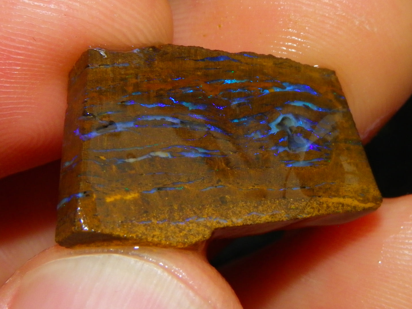 Nice Rough/Sliced Boulder/Matrix Opal Parcel 189.1cts Blue/Purples Veins Qld Au