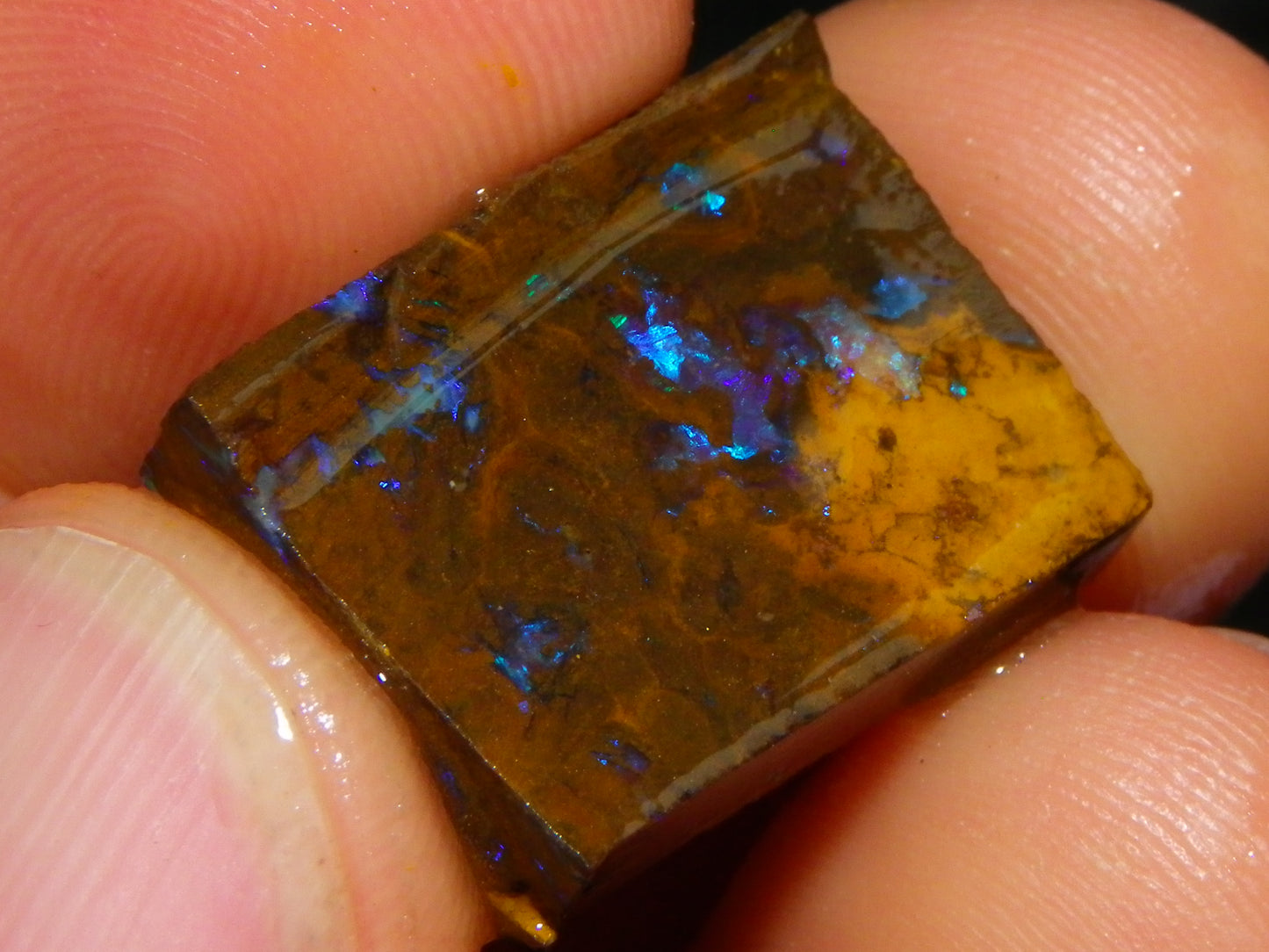 Nice Rough/Sliced Boulder/Matrix Opal Parcel 189.1cts Blue/Purples Veins Qld Au