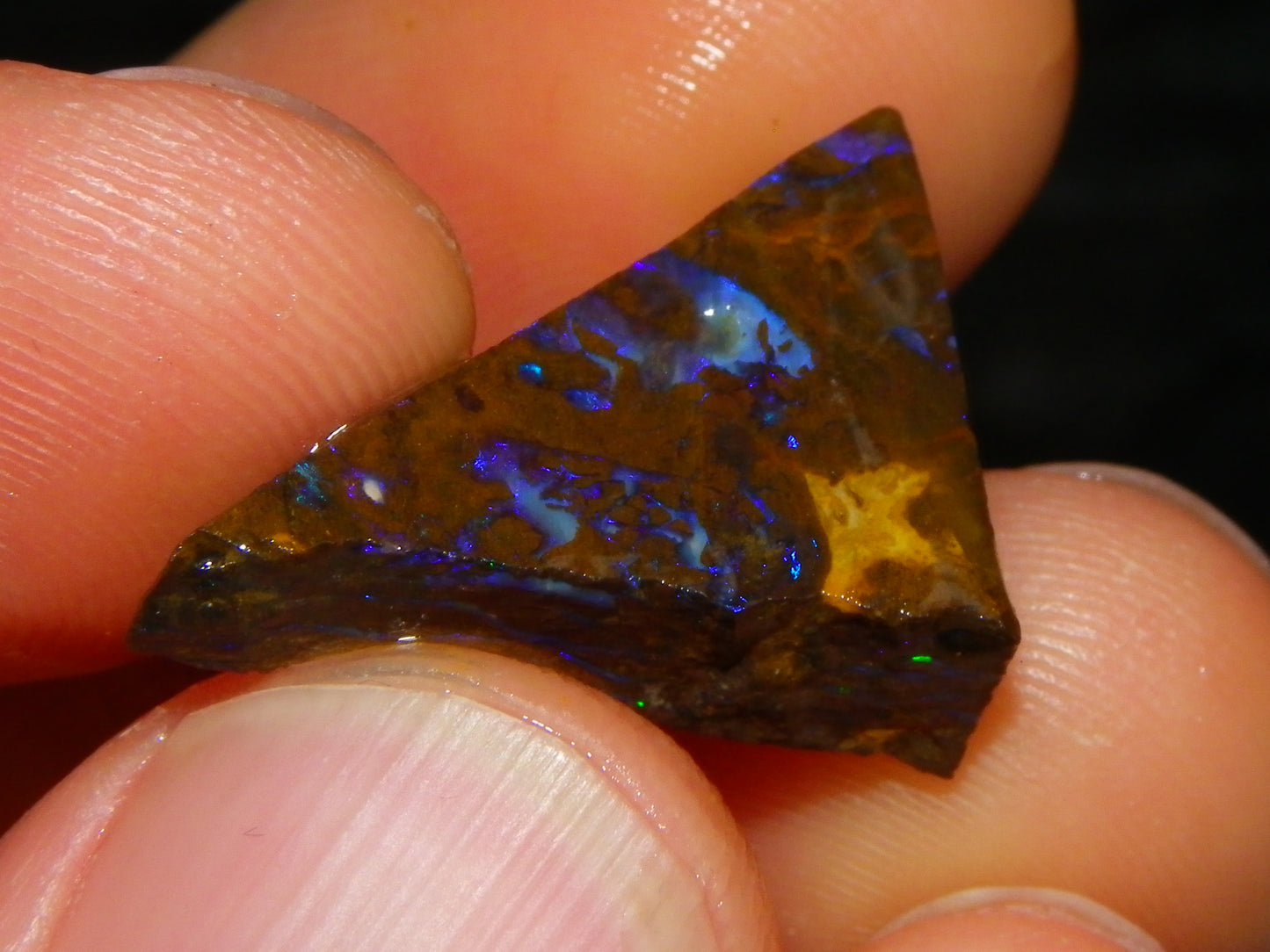 Nice Rough/Sliced Boulder/Matrix Opal Parcel 189.1cts Blue/Purples Veins Qld Au