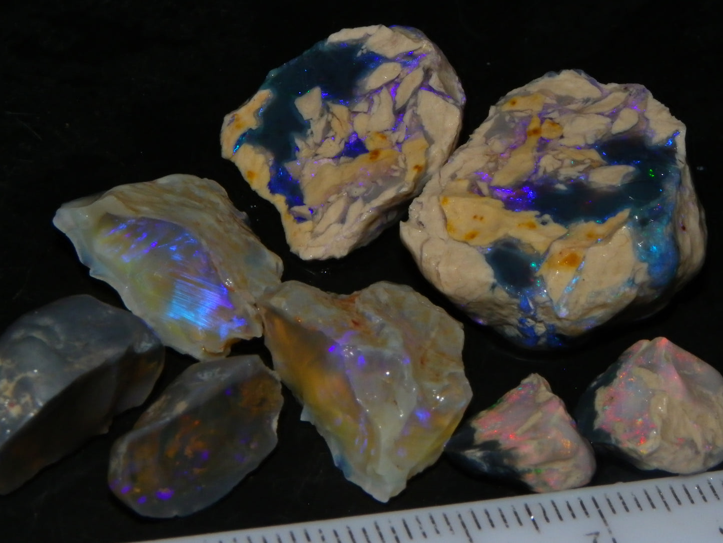 Nice Lightning Ridge Opal Split Parcel 73.9cts 4x Splits Purple/Pink Fires Au