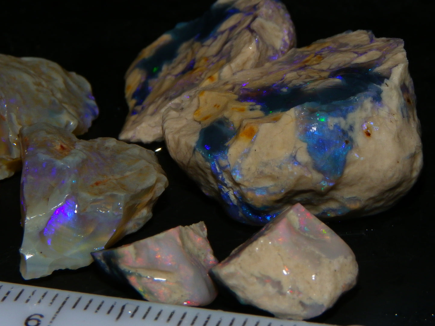 Nice Lightning Ridge Opal Split Parcel 73.9cts 4x Splits Purple/Pink Fires Au