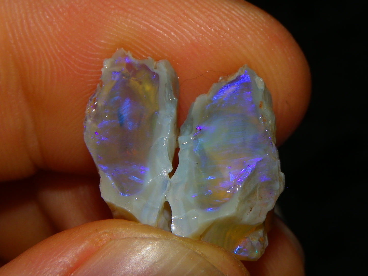 Nice Lightning Ridge Opal Split Parcel 73.9cts 4x Splits Purple/Pink Fires Au