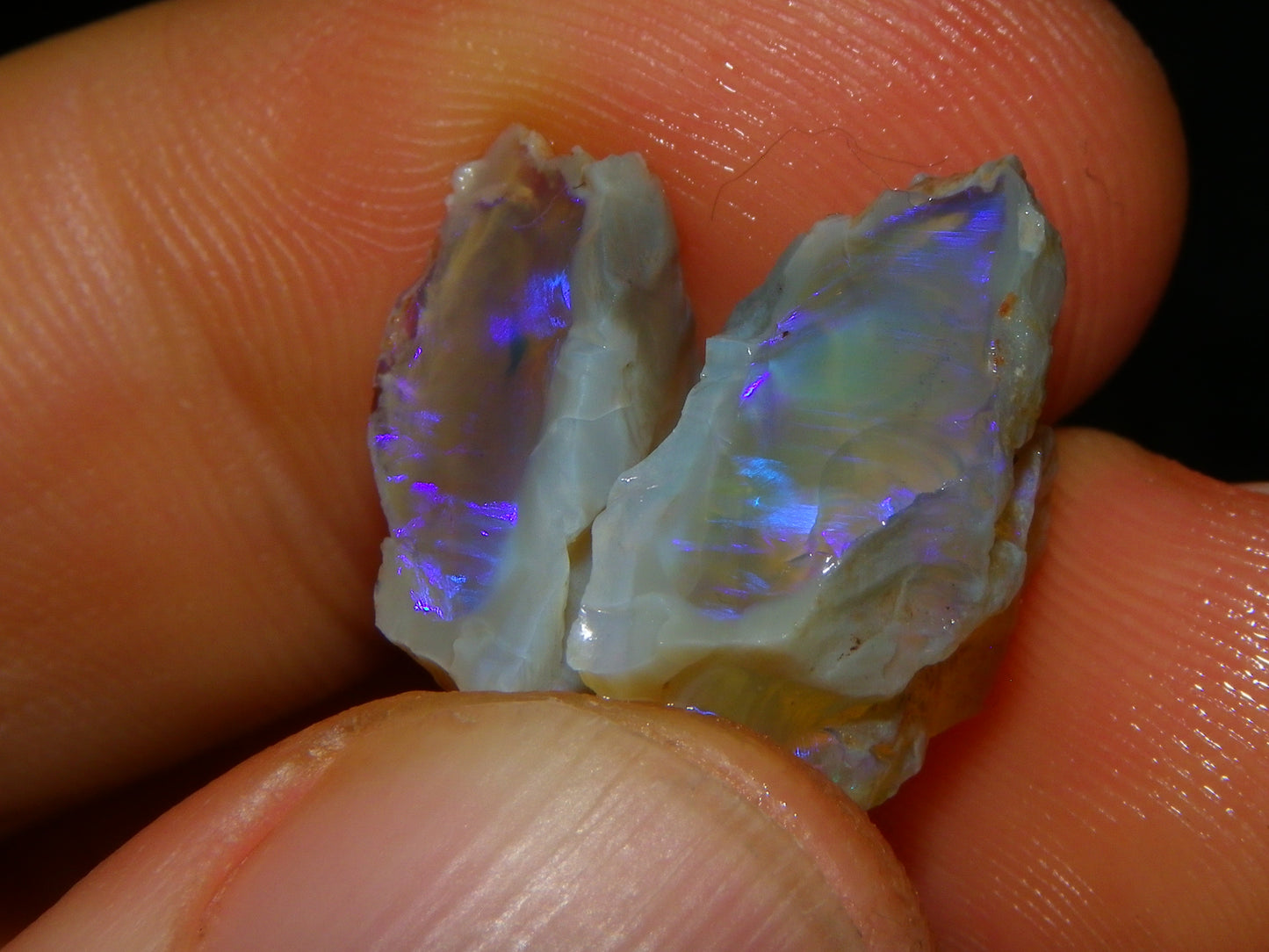 Nice Lightning Ridge Opal Split Parcel 73.9cts 4x Splits Purple/Pink Fires Au