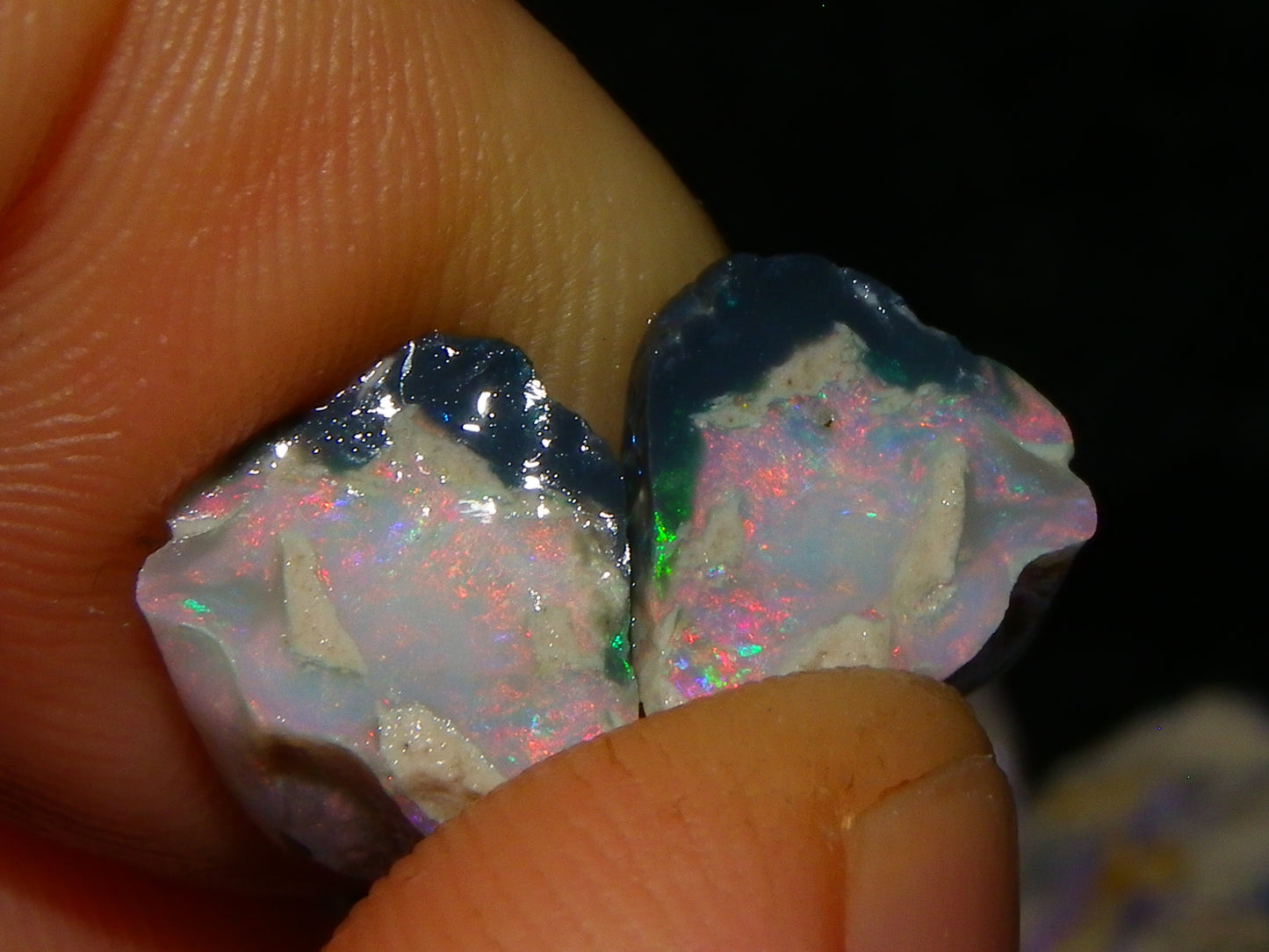 Nice Lightning Ridge Opal Split Parcel 73.9cts 4x Splits Purple/Pink Fires Au