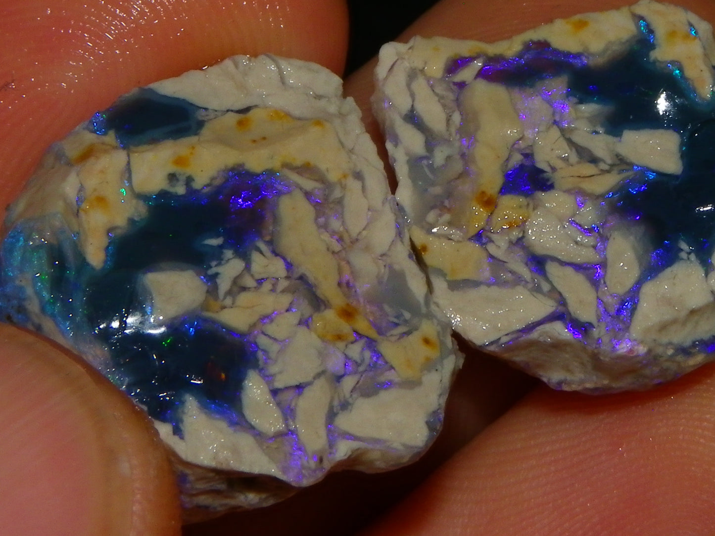 Nice Lightning Ridge Opal Split Parcel 73.9cts 4x Splits Purple/Pink Fires Au