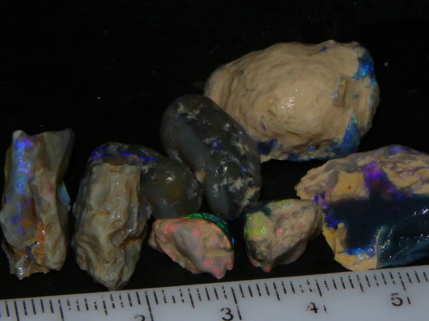 Nice Lightning Ridge Opal Split Parcel 73.9cts 4x Splits Purple/Pink Fires Au