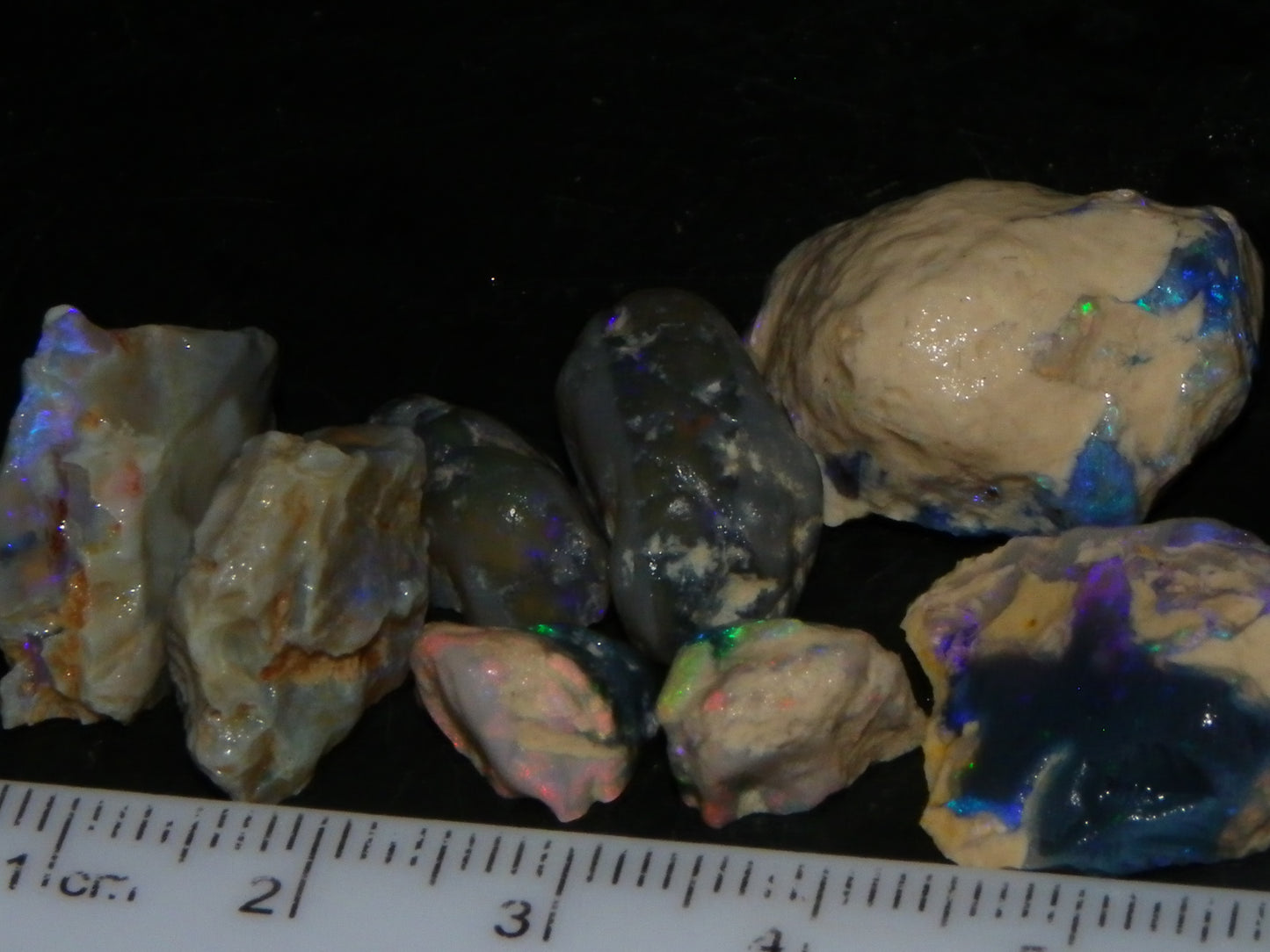 Nice Lightning Ridge Opal Split Parcel 73.9cts 4x Splits Purple/Pink Fires Au