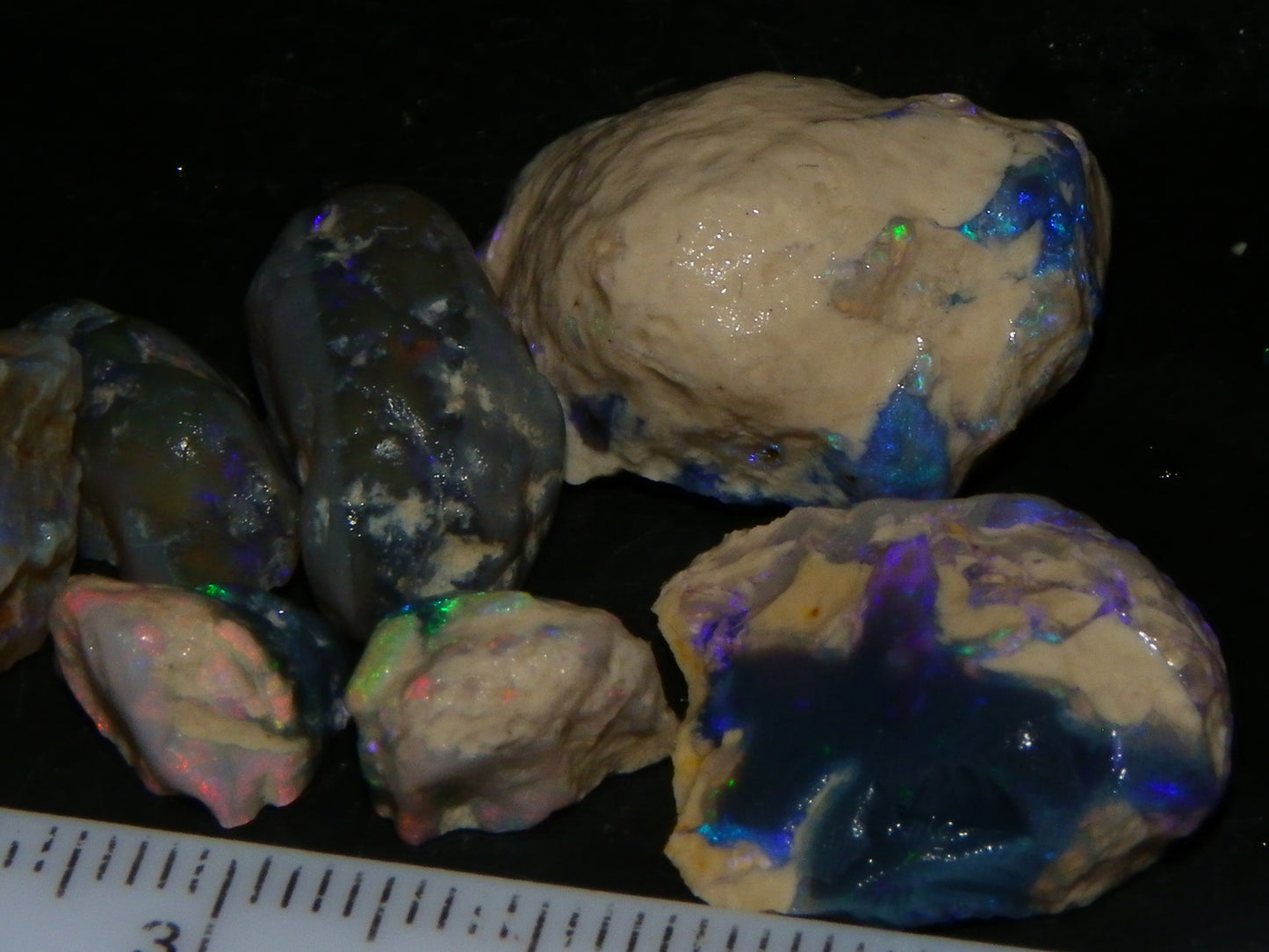 Nice Lightning Ridge Opal Split Parcel 73.9cts 4x Splits Purple/Pink Fires Au