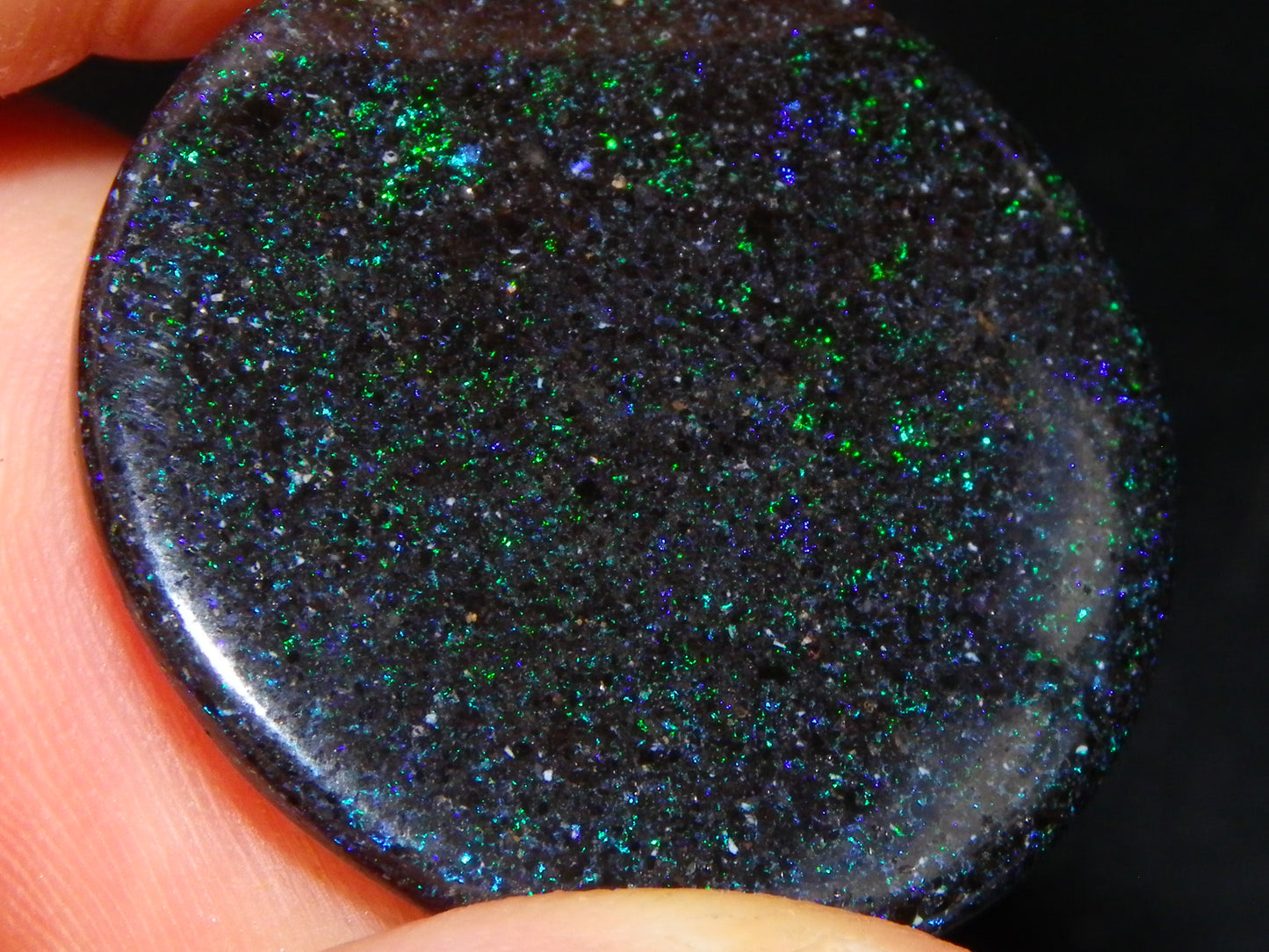 2 Nice Matrix Opal Cabs 35.1cts Polished/Treated Matrial Green/Blues :) Australia