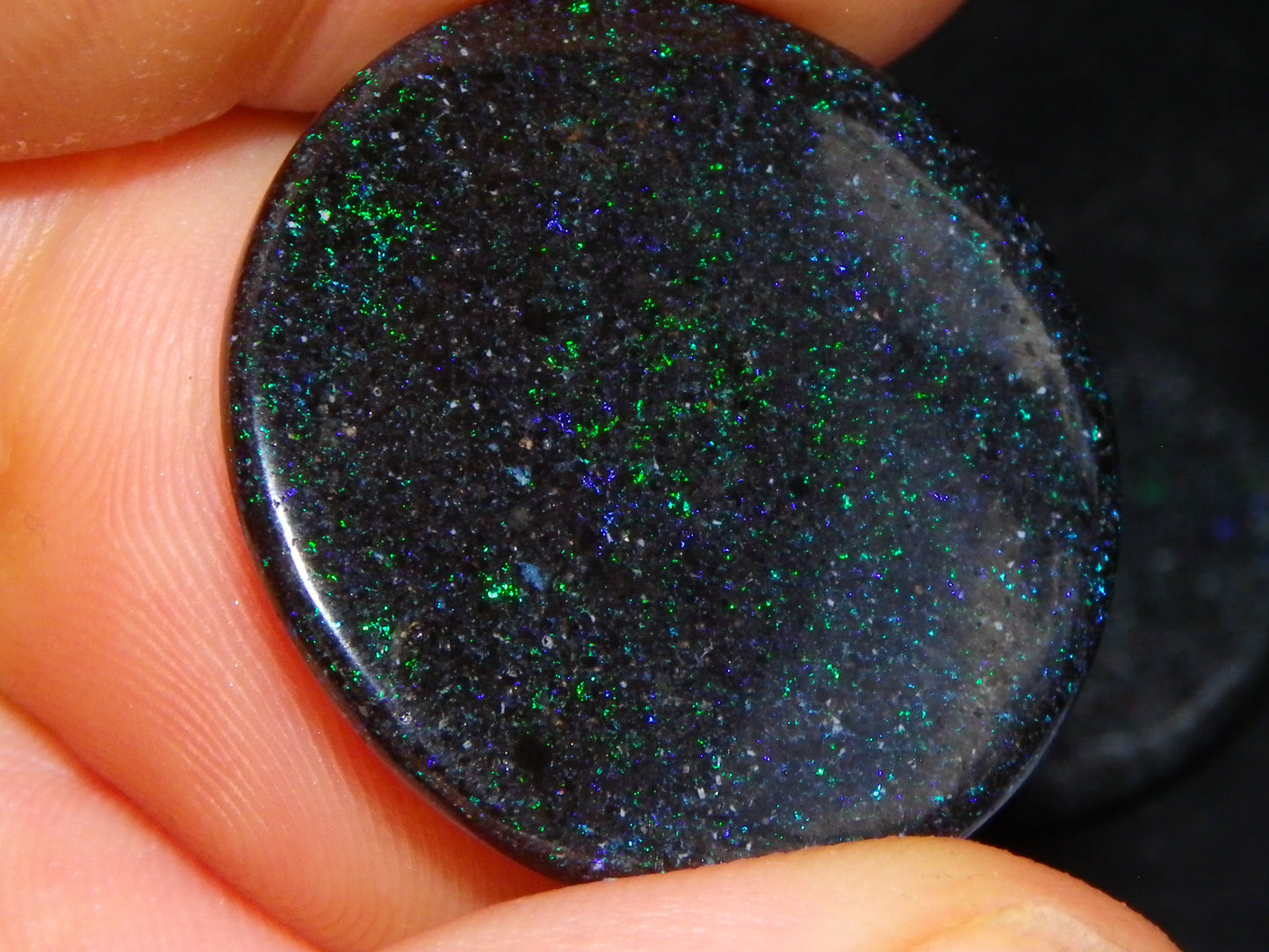 2 Nice Matrix Opal Cabs 35.1cts Polished/Treated Matrial Green/Blues :) Australia