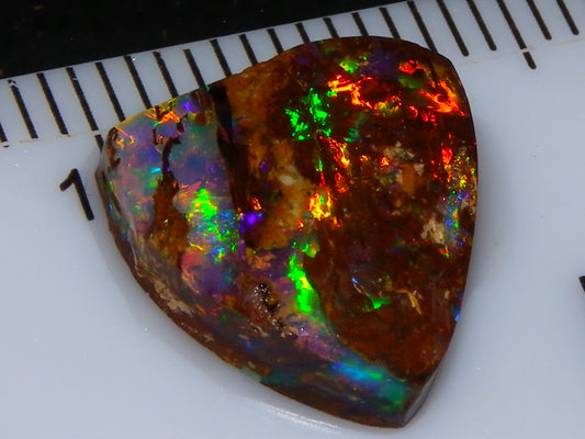 Very Nice Koroit Fossil/Crystal Opal Cab/Preform 4,04cts Bright Orange/Green Fires rare stone
