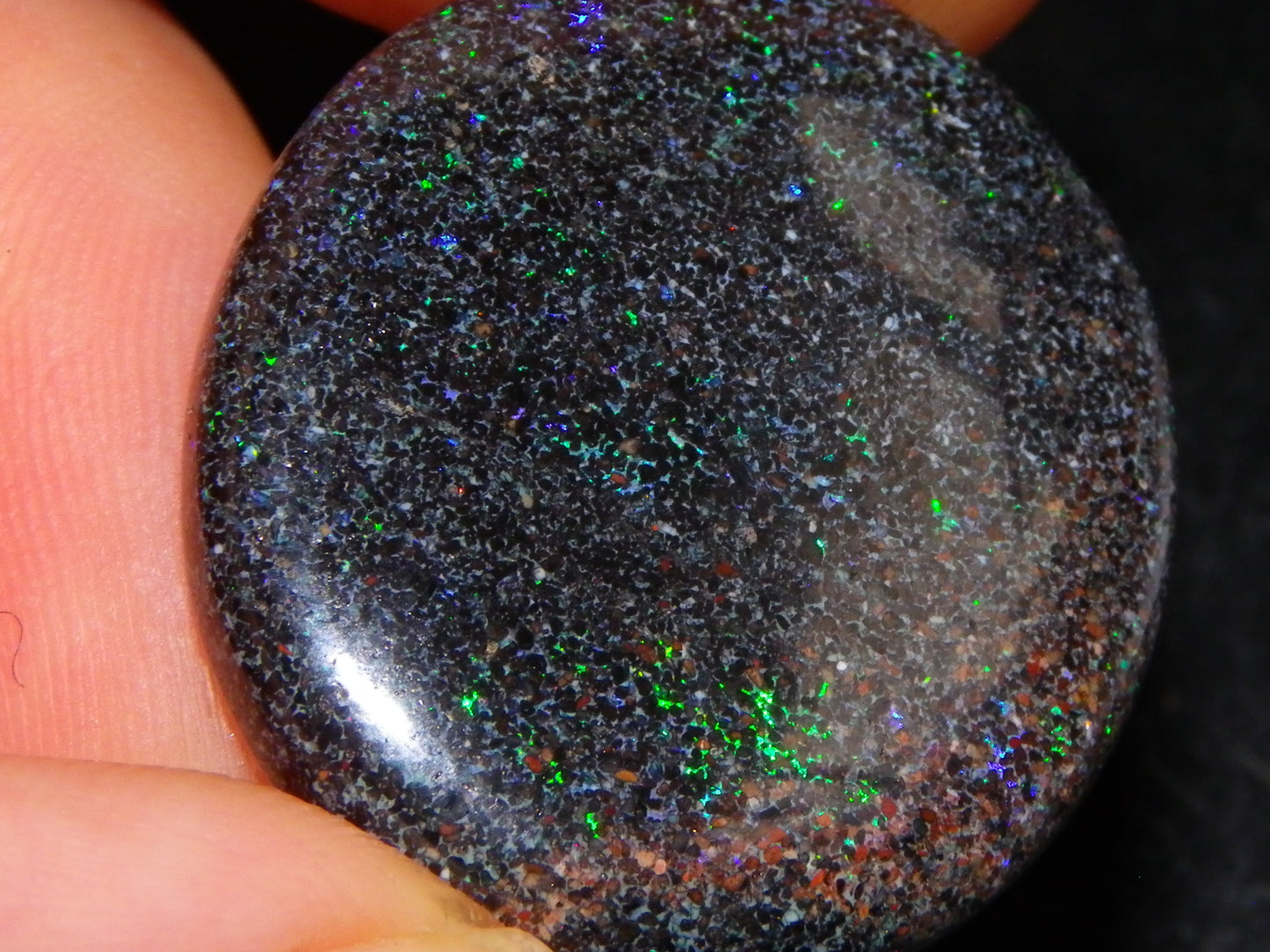 2 Nice Matrix Opal Cabs 35.1cts Polished/Treated Matrial Green/Blues :) Australia