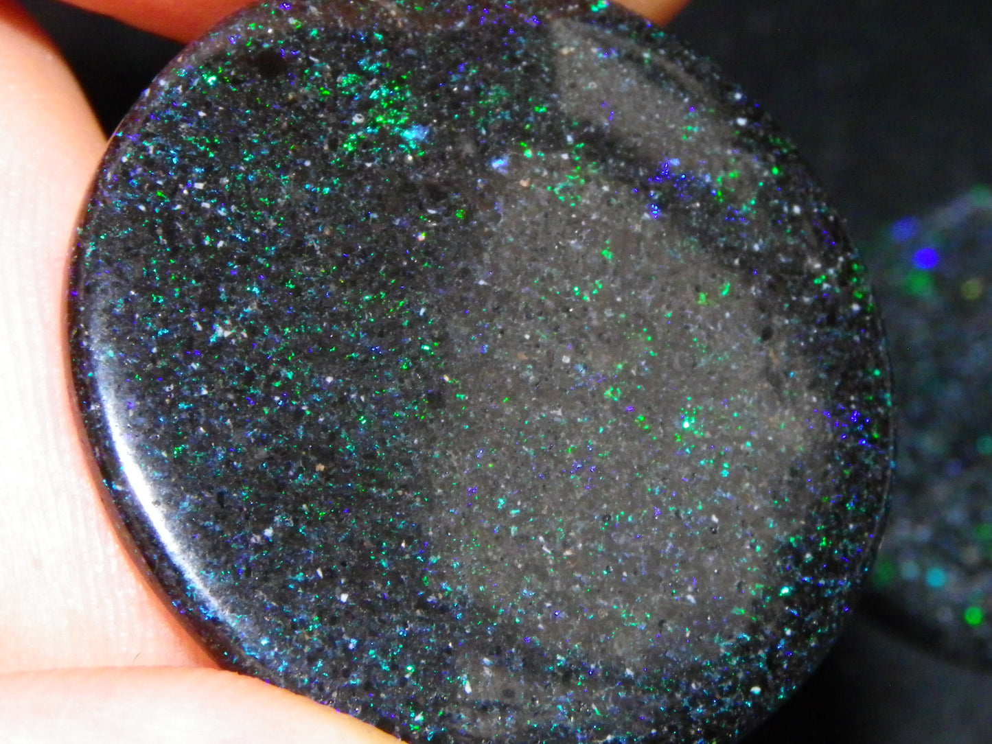 2 Nice Matrix Opal Cabs 35.1cts Polished/Treated Matrial Green/Blues :) Australia