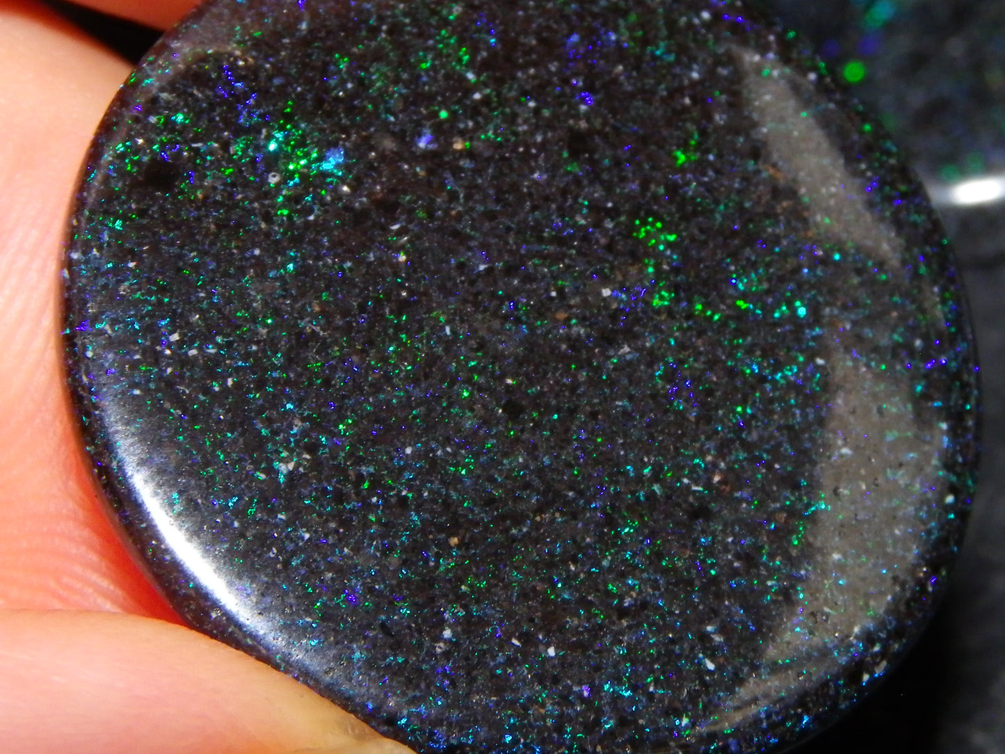 2 Nice Matrix Opal Cabs 35.1cts Polished/Treated Matrial Green/Blues :) Australia