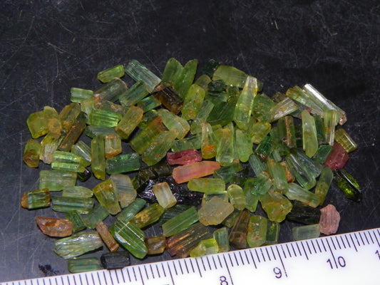 Nice Rough Tourmaline Crystals Parcel 51.8cts Mostly Green, a few Pink China