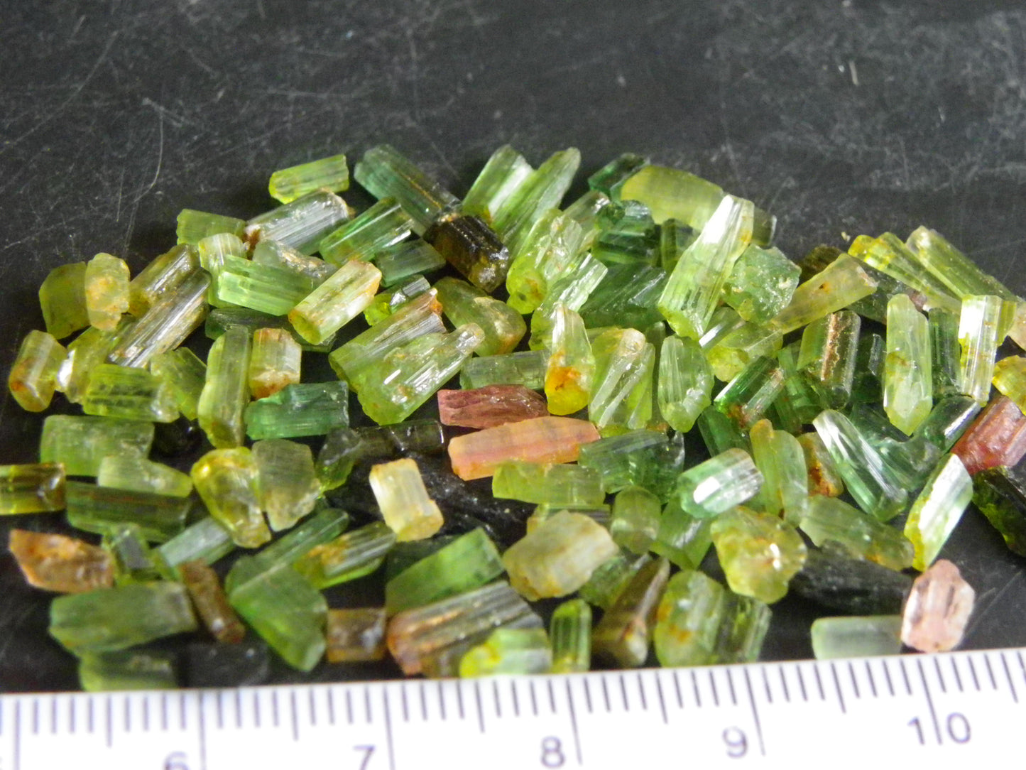 Nice Rough Tourmaline Crystals Parcel 51.8cts Mostly Green, a few Pink China