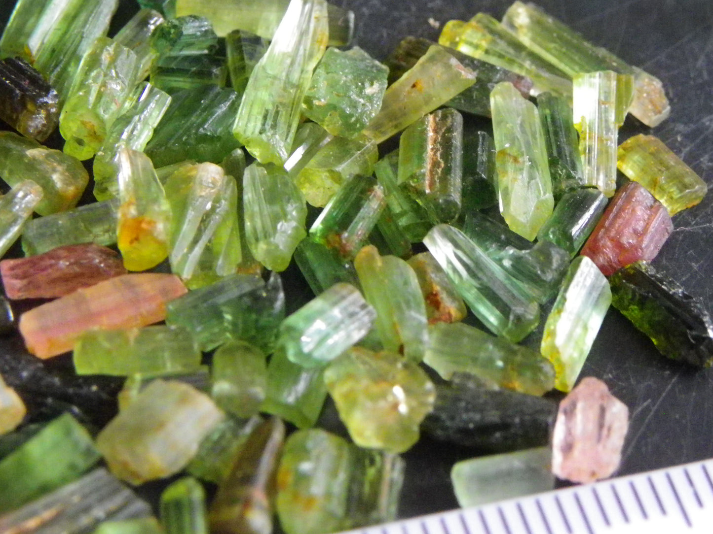 Nice Rough Tourmaline Crystals Parcel 51.8cts Mostly Green, a few Pink China