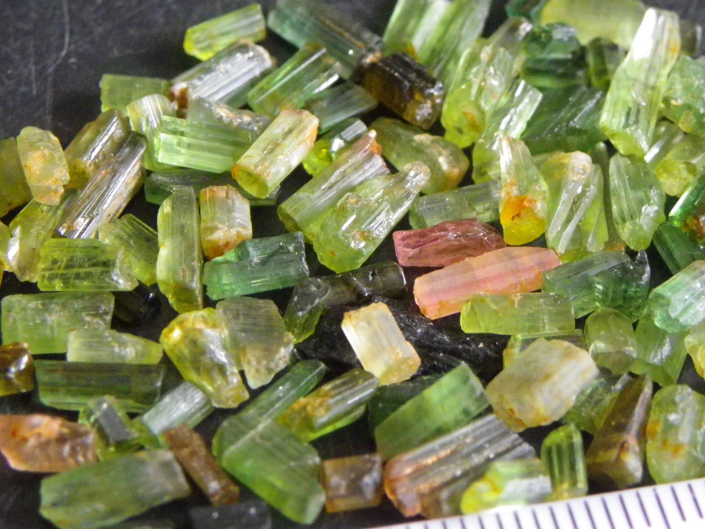 Nice Rough Tourmaline Crystals Parcel 51.8cts Mostly Green, a few Pink China