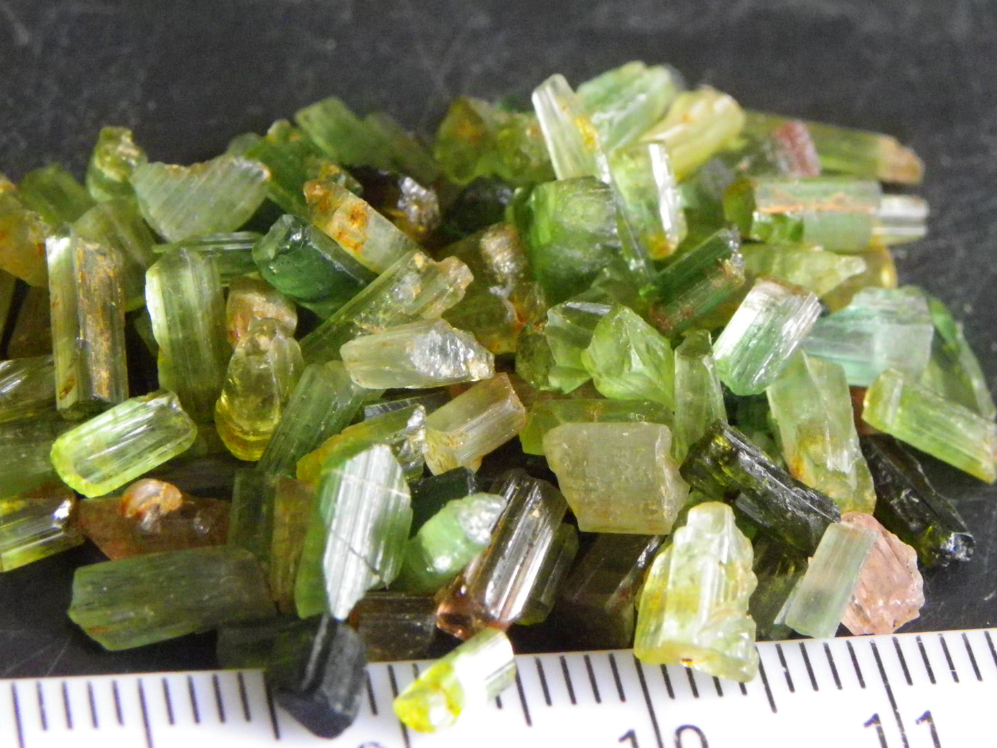 Nice Rough Tourmaline Crystals Parcel 51.8cts Mostly Green, a few Pink China