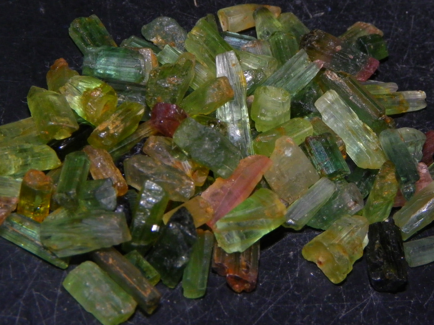 Nice Rough Tourmaline Crystals Parcel 51.8cts Mostly Green, a few Pink China