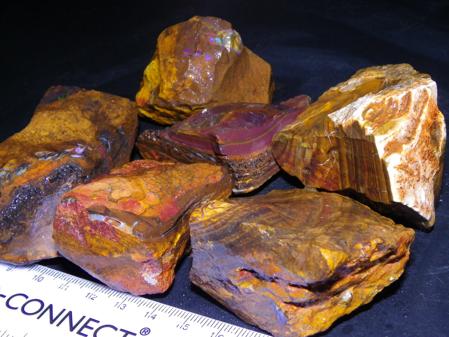 6 Large Koroit Opal Rough/Specimens 3144cts Ironstones/Patterns Some Fires :)