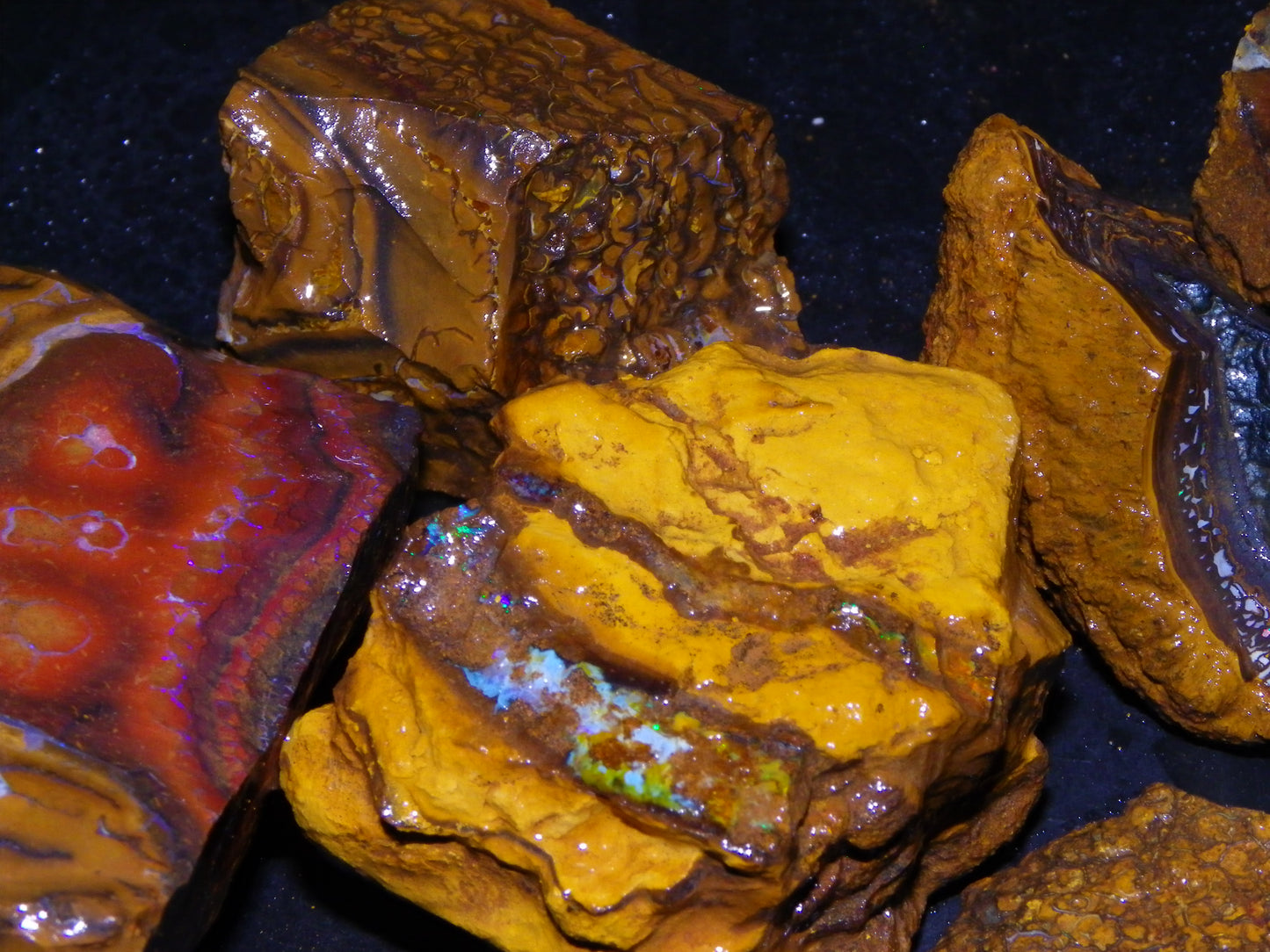 Nice Rough Koroit Opal Parcel 1685cts Queensland Au Patterns Some Fires :)