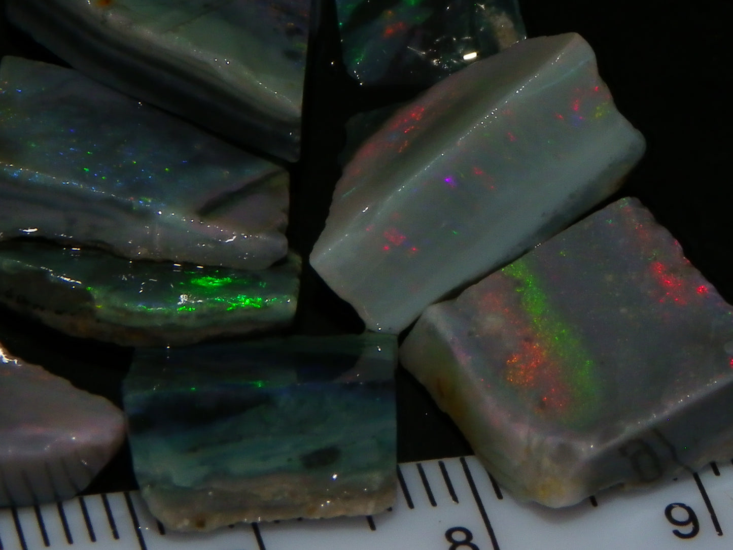 NIce Rubbed/Rough Black Mintabie Opal Parcel 66cts Some Nicer Fires/Specimens