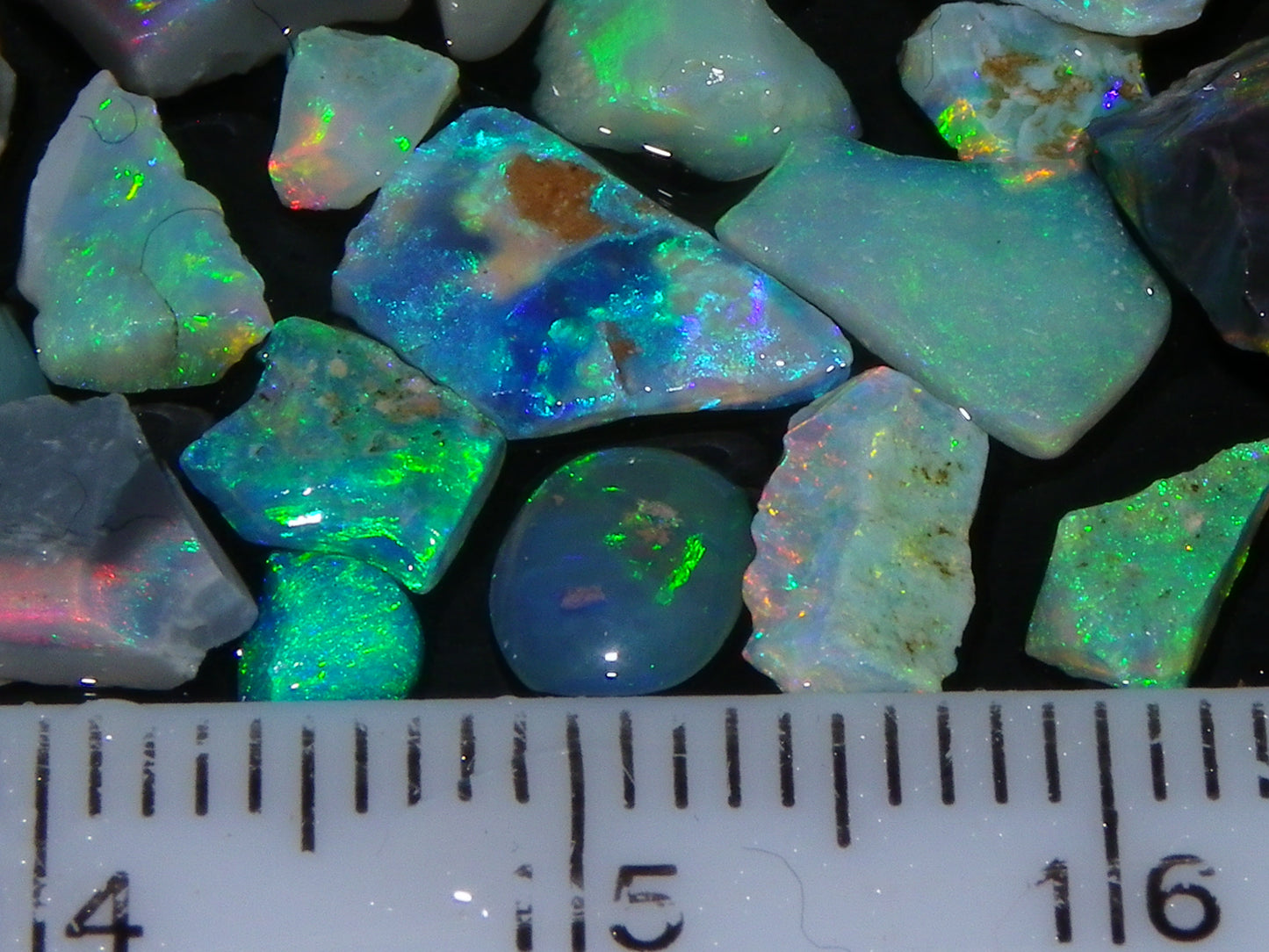 Nice Bright Lightning Ridge Opal Small Rubs/Chips/Rough Parcel 23.6cts Fires Australia