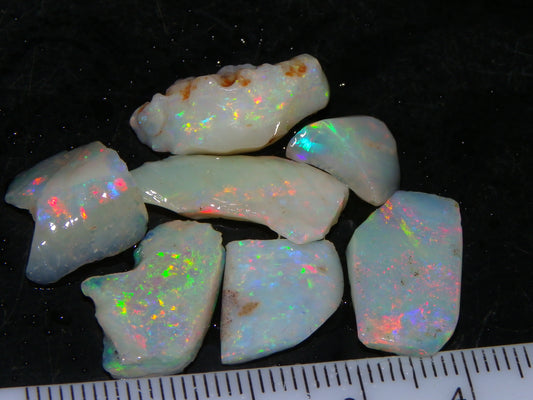 Nice Gem Skins Shell Opals 23cts Coober Pedy Australia Multiucolour Fires Specimens