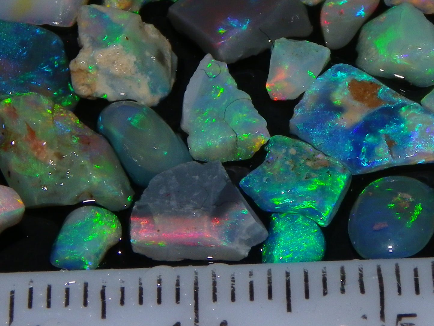 Nice Bright Lightning Ridge Opal Small Rubs/Chips/Rough Parcel 23.6cts Fires Australia