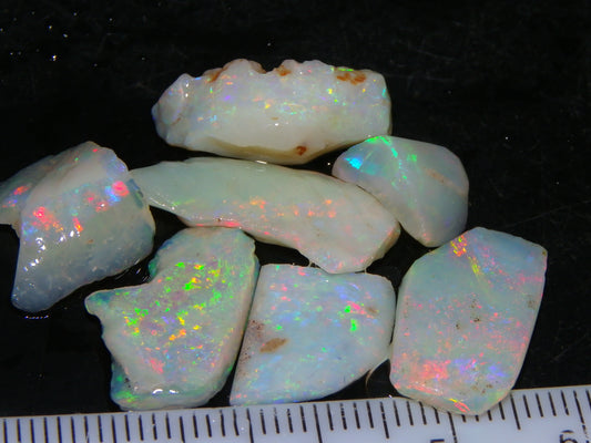 Nice Gem Skins Shell Opals 23cts Coober Pedy Australia Multiucolour Fires Specimens