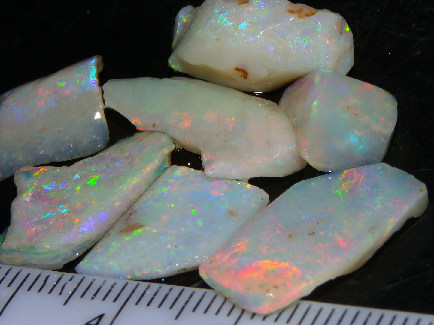 Nice Gem Skins Shell Opals 23cts Coober Pedy Australia Multiucolour Fires Specimens