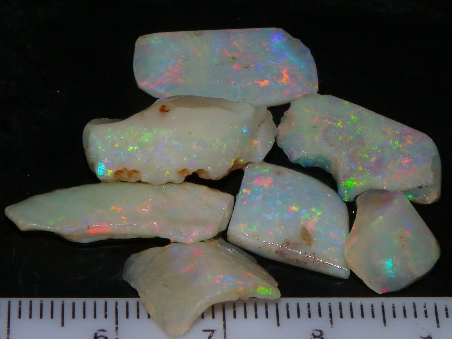 Nice Gem Skins Shell Opals 23cts Coober Pedy Australia Multiucolour Fires Specimens