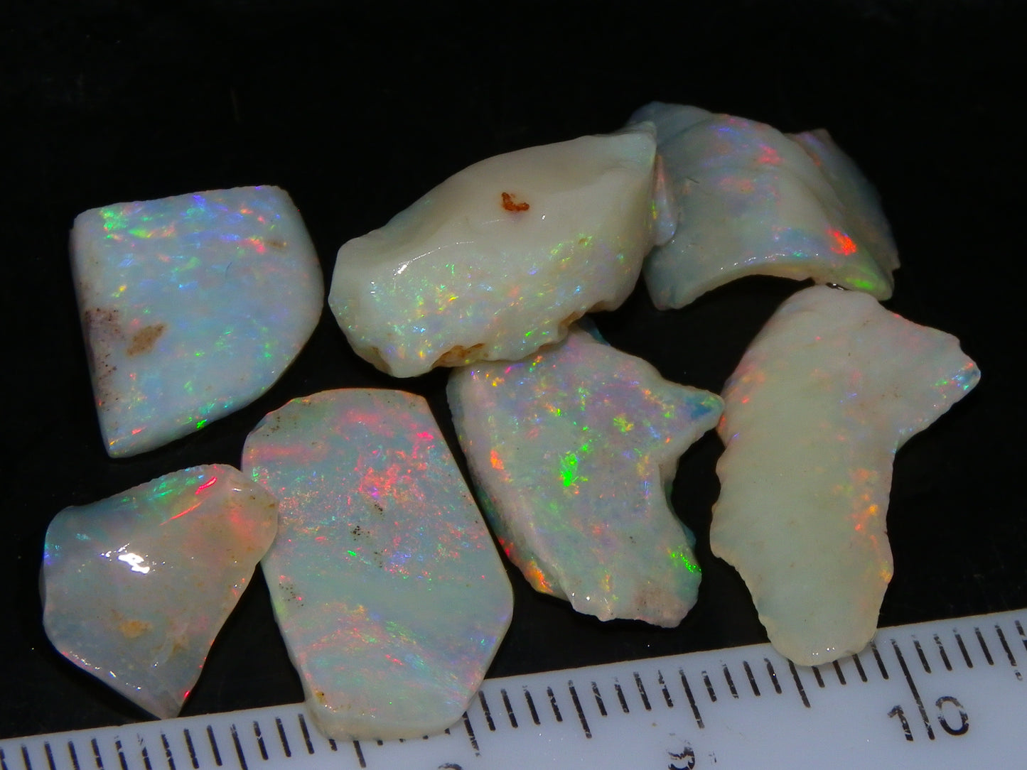 Nice Gem Skins Shell Opals 23cts Coober Pedy Australia Multiucolour Fires Specimens