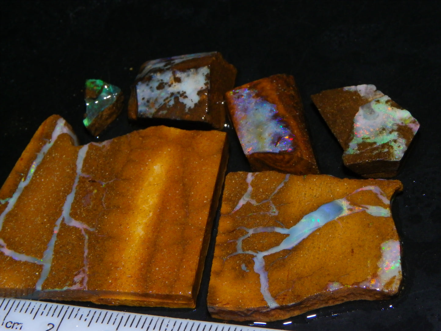 Nice Rough/Sliced/Rubbed Boulder Opal Parcel 155.6cts Queensland Australia