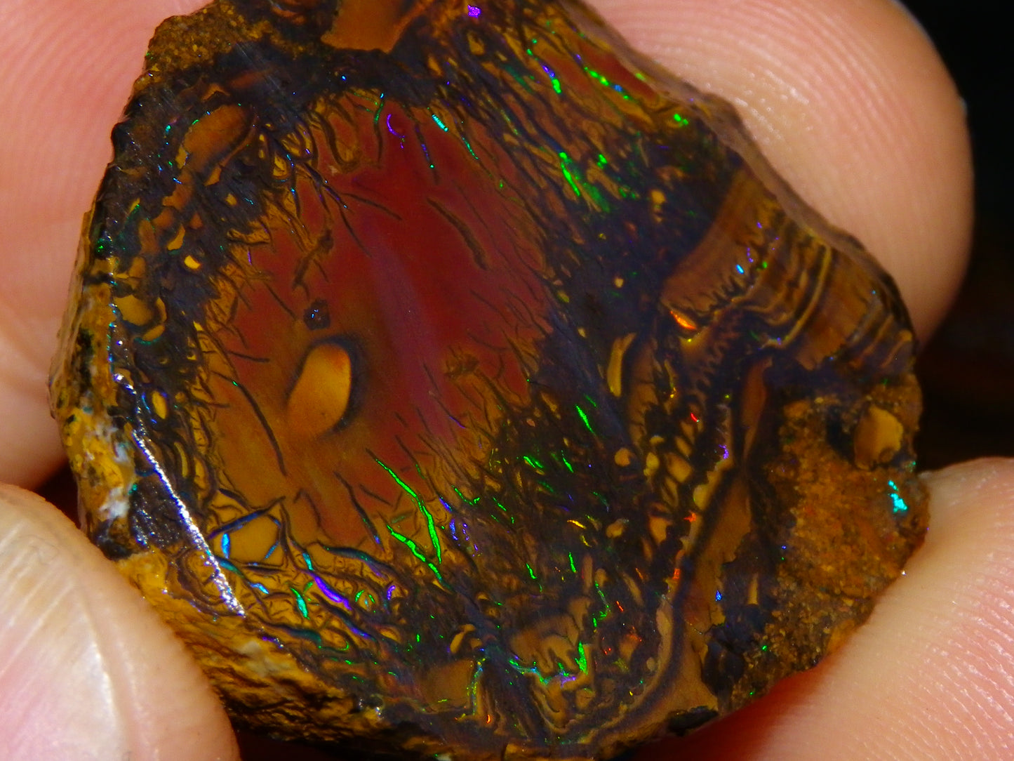 Nice Rough/Sliced Koroit Opal Parcel 148.4cts red/Green/Blue Fires Pair Qld Australia